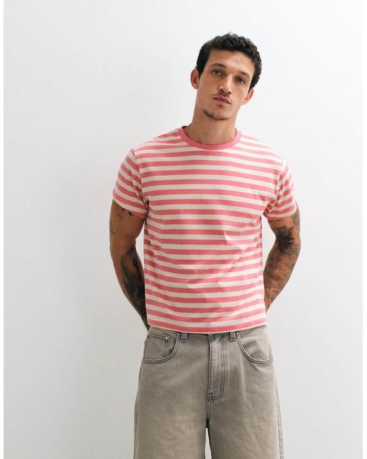 Reclaimed Vintage Red Boxy Cropped T-shirt for men