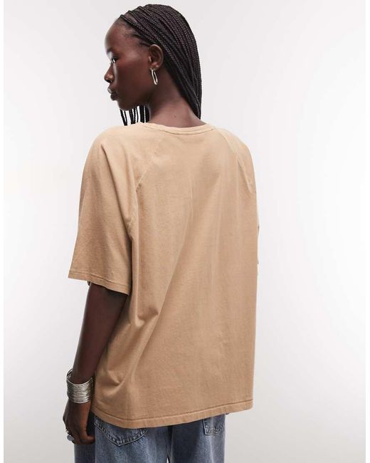 Weekday Brown Boxy Fit Raglan T-shirt