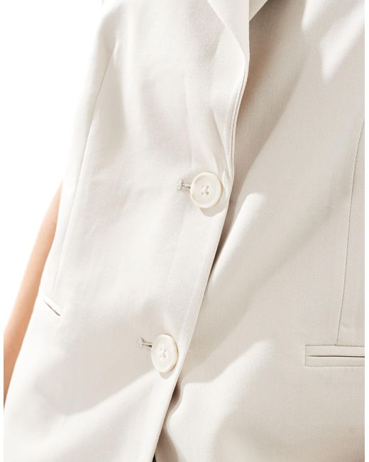 Stradivarius White Longline Waistcoat