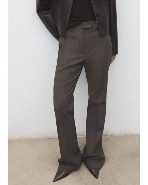 Mango Gray Tailored Slim Trouser