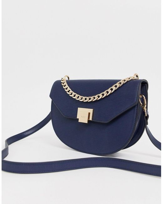 Sac bandoulière avec détail chaîne - Bleu marine Dune en coloris Bleu | Lyst