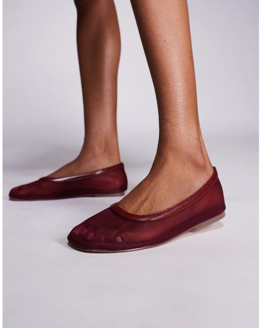 SIMMI Brown Simmi london – luanne – ballerinas aus netzstoff