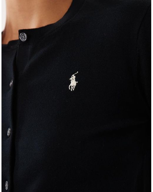 Polo Ralph Lauren Black Icon Logo Fine Knit Cardigan
