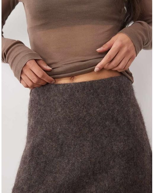 ARKET Brown Wool Mini Skirt
