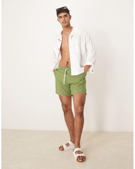 Abercrombie & Fitch Natural 7 Inch Drawstring Swimming Trunks for men