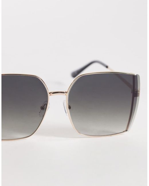 ALDO Green Leilah Oversized Rimless Sunglasses With Lenses