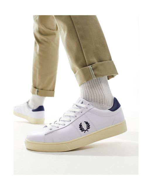 Fred Perry Gray Spencer Leather Sneakers for men