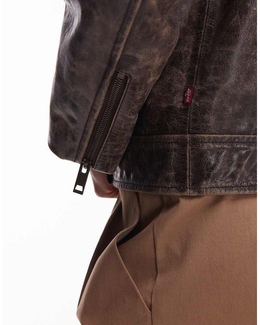 Levi's Leren Moto-Bikerjack in het Brown