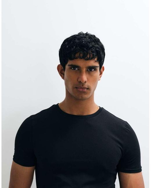 ASOS Blue Essentials Muscle Fit T-shirt for men