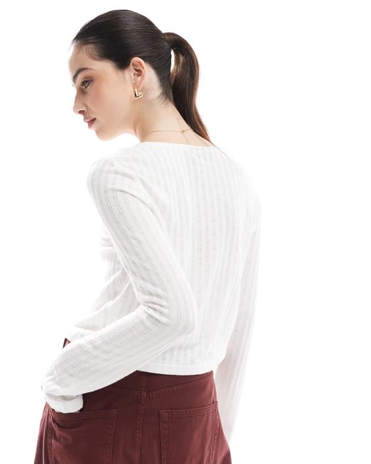 Pieces White – strickjacke