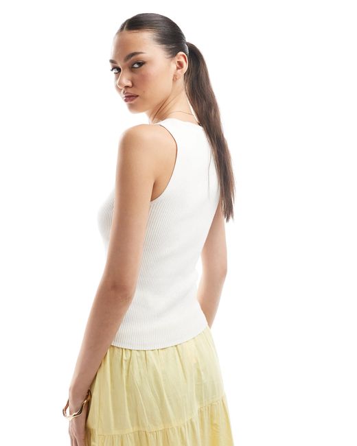 Stradivarius Natural Light Knitted Button Detail Vest