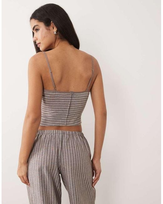 Missy Empire Gray Cotton Rich Scoop Neck Cami Top Co-Ord