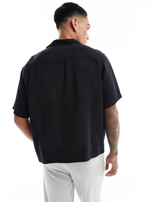 Bershka Black Premium Pocket Shirt for men