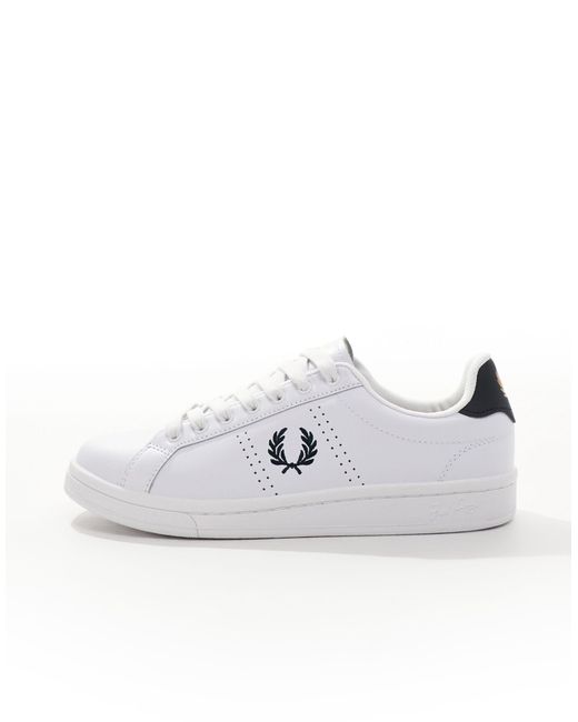 Fred Perry White B721 Leather Trainers for men