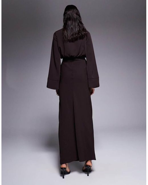 ASOS Blue Cross Neck Blouson Bodice Maxi Dress
