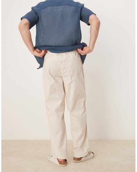 Pantalones Holgados De Mezcla De Lino De -Neutro ASOS de hombre de color Purple