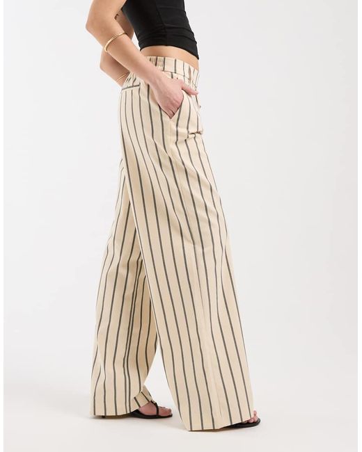 Object Natural Wide Leg Tailored Trousers