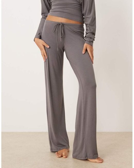 Gina Tricot Natural Co-ord Low Waist Loungewear Trousers