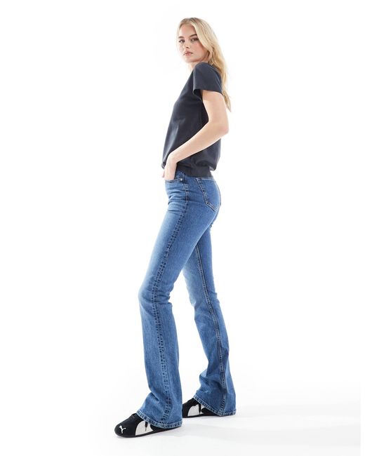 ASOS Blue Asos Design Tall Mid Rise Flare Jeans