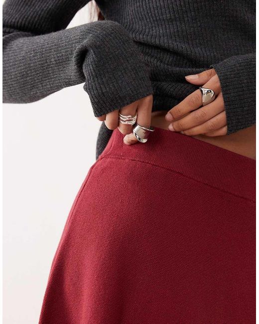Y.A.S Red Knitted Mini Skirt