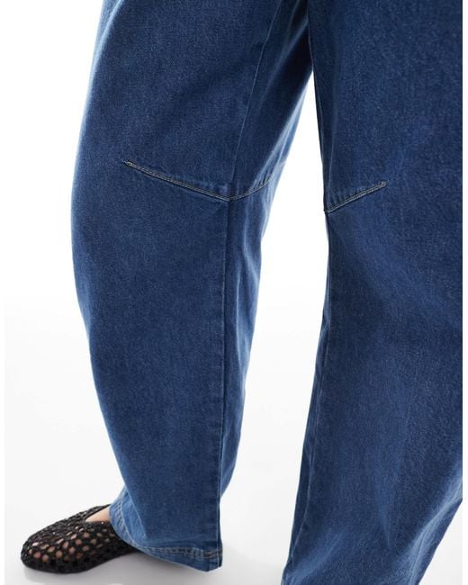 ASOS Blue – barrel-jeans aus leichtem denim