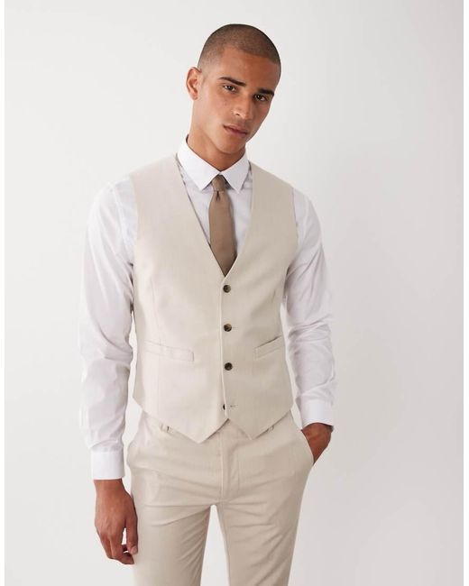 ASOS Natural Skinny Suit Waistcoat for men