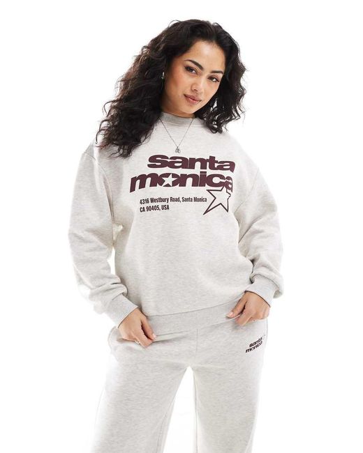 Pull&Bear White 'santa Monica' Graphic Sweat