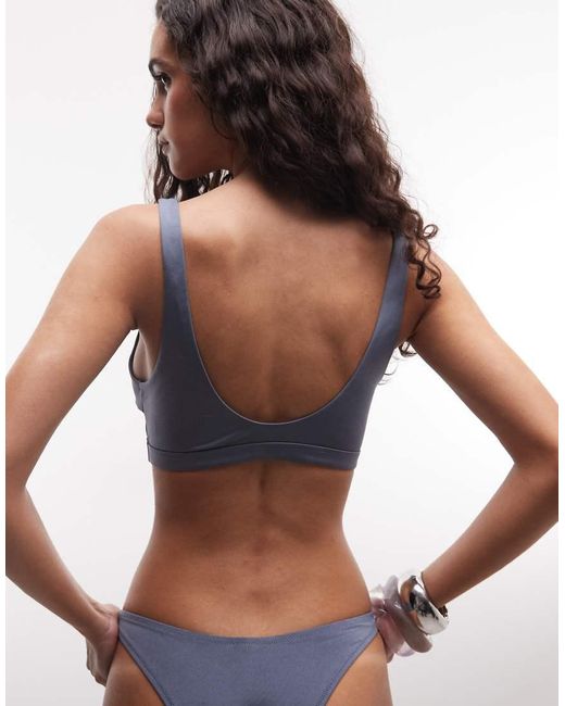 Weekday Blue Mix & Match Plunge Bikini Top