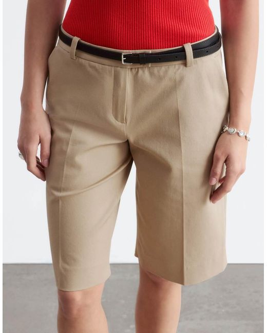 & Other Stories Cotton Blend Tailored Bermuda Shorts
