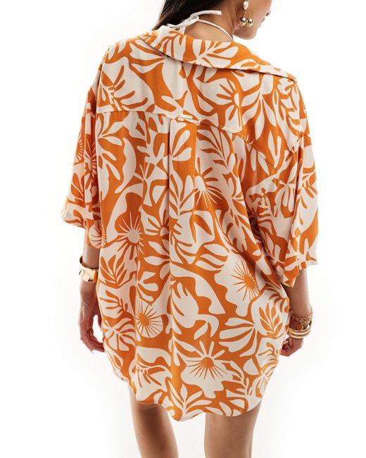 On vacation - chemise imprimée Billabong en coloris Orange