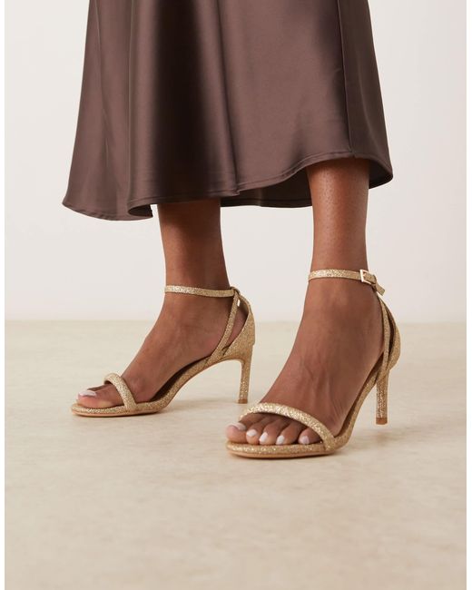 Glamorous Brown Barely There Heeled Sandals