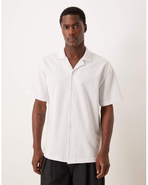 ASOS White Heavyweight Relaxed Polo Shirt for men