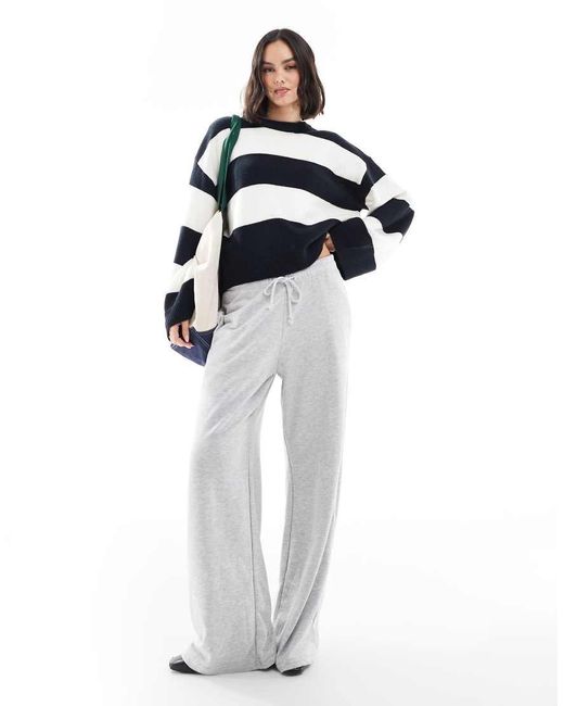 ASOS Blue Fluffy Wide Sleeve Knitted Jumper