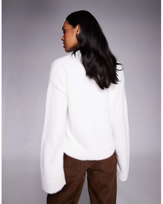 HUGO White Sfurryna Super Soft Fluffy Knit Jumper