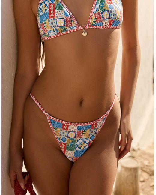 The Frolic Multicolor Exclusive High Leg Brazilian Bikini Bottoms