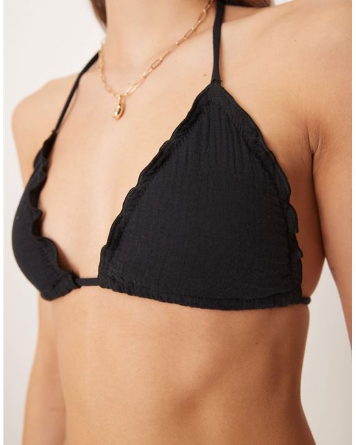 Stradivarius Natural Textured Bikini Top