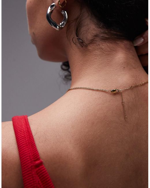 TOPSHOP Red – seti – lasso-halskette aus wasserfestem edelstahl