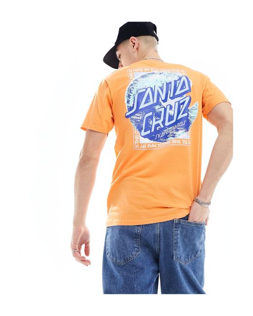 T-shirt con stampa del logo di Santa Cruz in Blue da Uomo