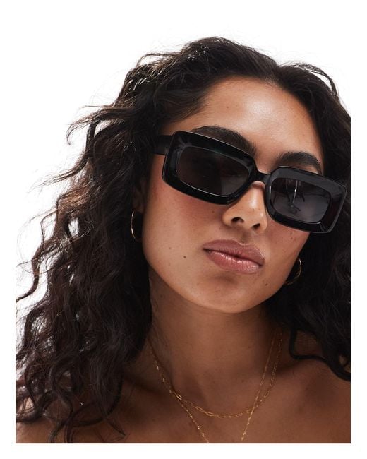 SELECTED Brown Femme Rectangle Sunglasses
