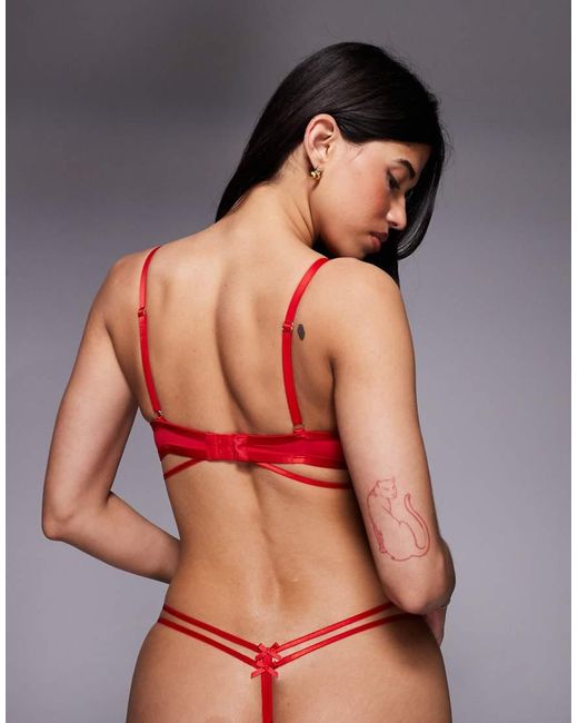 Ann Summers Red Floral Affair Non Padded Plunge Bra
