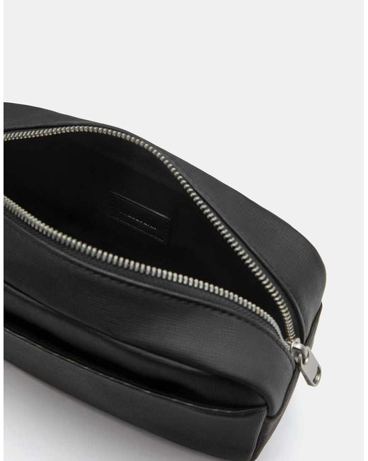 Pull&Bear Black Wash Bag With Handle for men