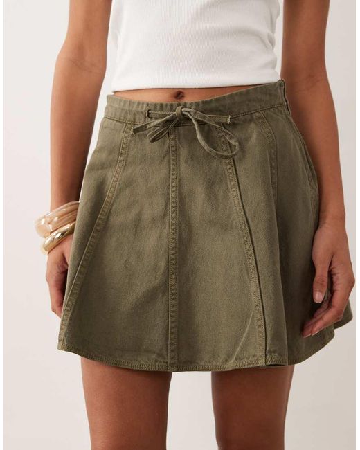 ASOS Green Flippy Mini Skirt