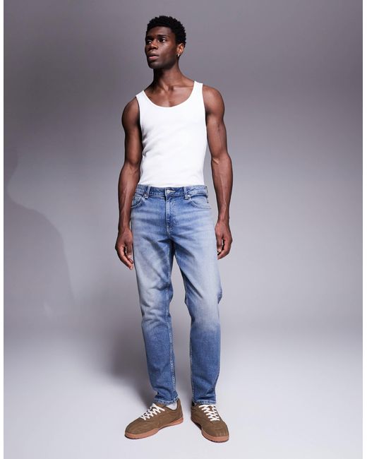 ASOS Blue Tapered Jeans for men