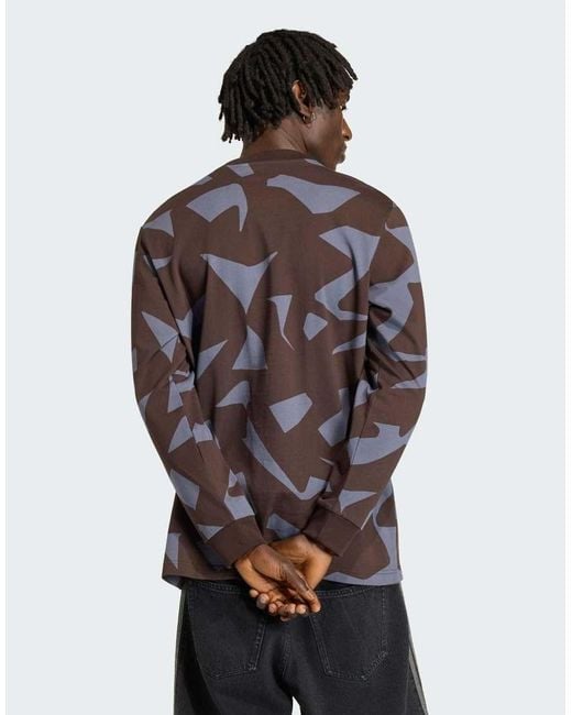 Adidas Originals Brown Amg Camo Long Sleeve Top for men
