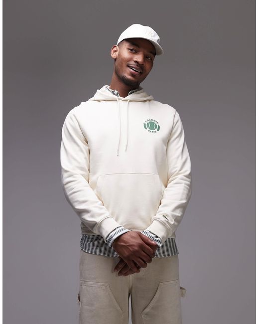 Sweat à capuche à enfiler avec imprimé devant et au dos Lacoste pour homme en coloris Gray
