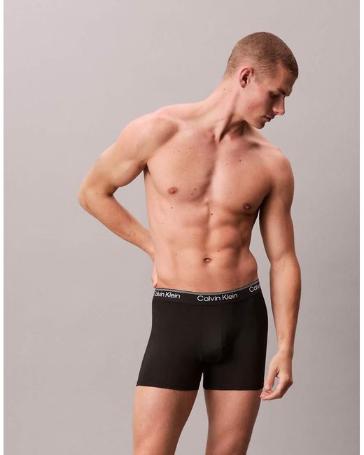 Calvin Klein Blue Micro Stretch 3 Pack Boxer Briefs for men
