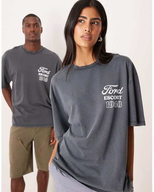 ASOS Black Unisex Oversized T-shirt With Ford Prints