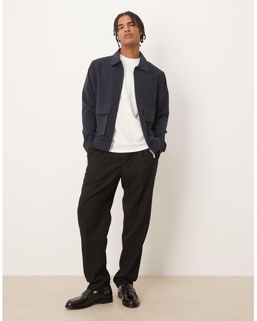 Brave Soul Blue Patch Pocket Harrington Jacket for men