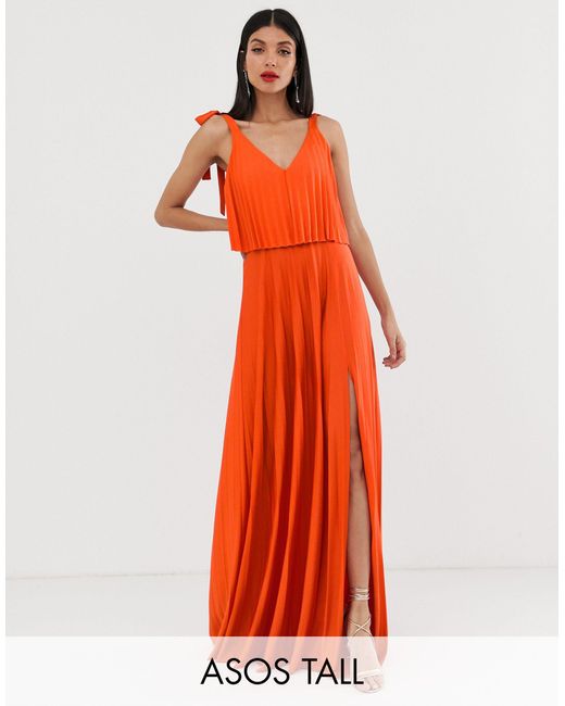pleated crop top maxi dress