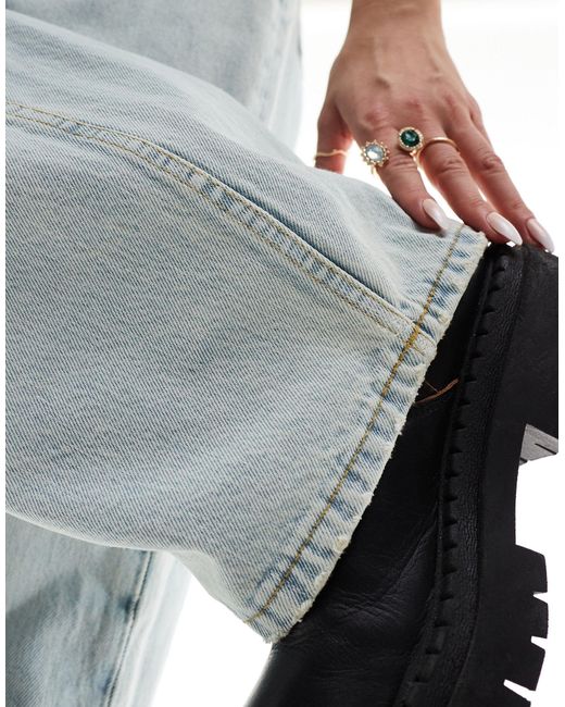 Dr. Denim Blue – hill – locker und weit geschnittene, gerade jeans mit niedrigem bund und "canyon pale worn"-waschung